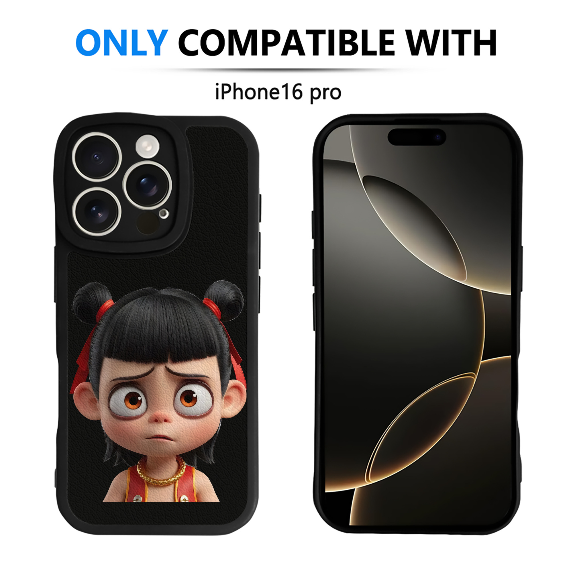 （画像用） Ne Zha 2 ナタ 魔童の大暴れ 【iPhone 16シリーズ対応】シリコンスマホケース（レザー調） 材質：シリコン